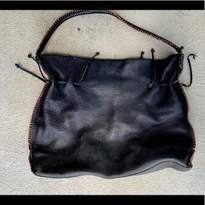 Carlos Falchi Whipstitch Slouchy Shoulder Bag